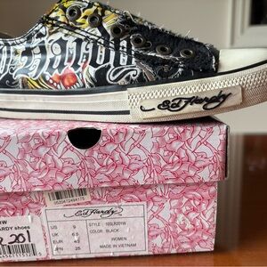 Ed Hardy Women's Athletic Shoes - Black and Yellow